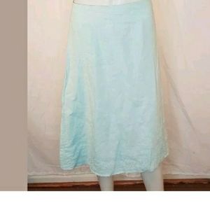 Eileen Fisher Blue A-line Hankerchief Linen Skirt